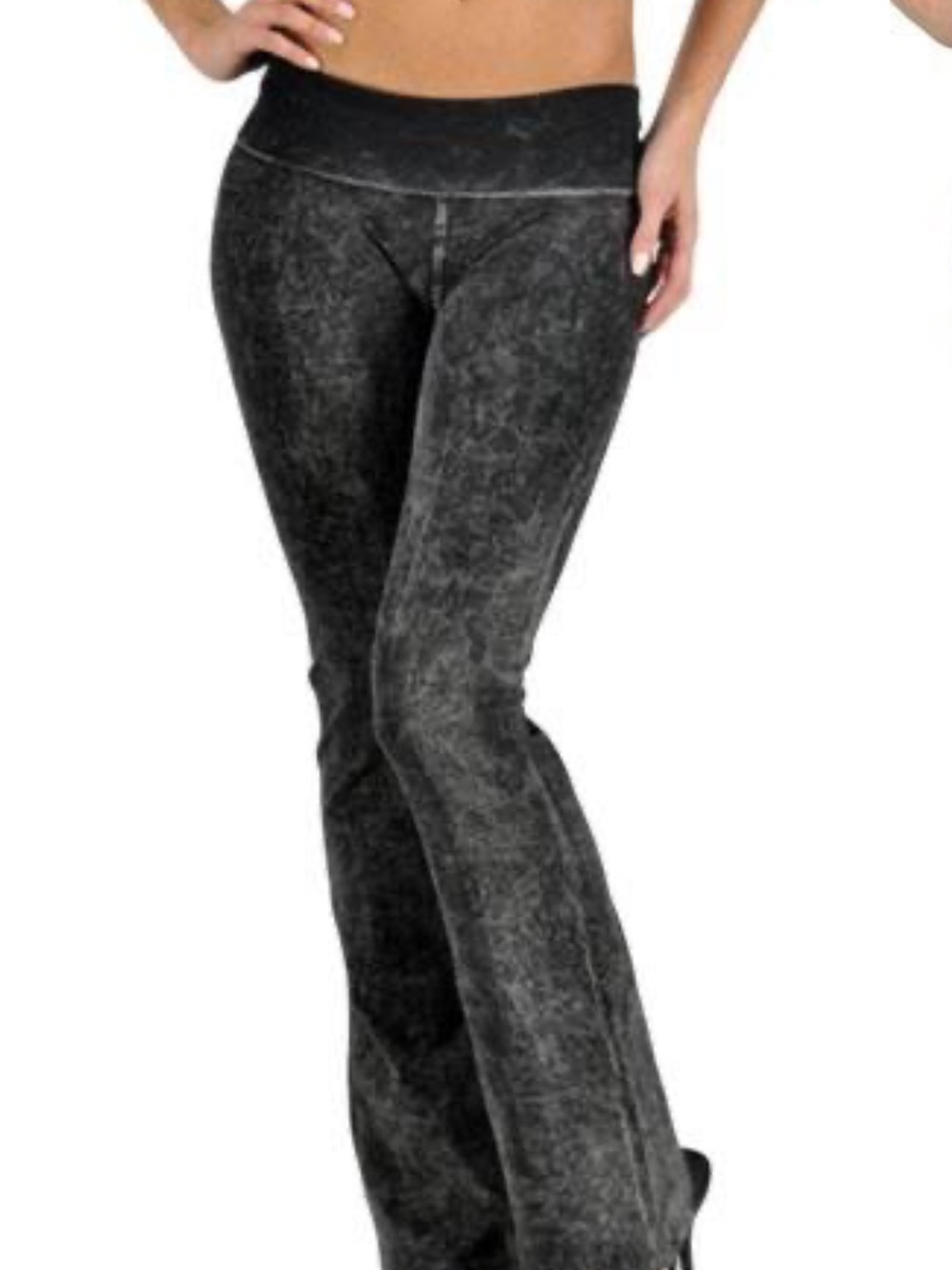 T-Party Foldover Mineral Wash Bootcut Yoga Pants Womens Size S
